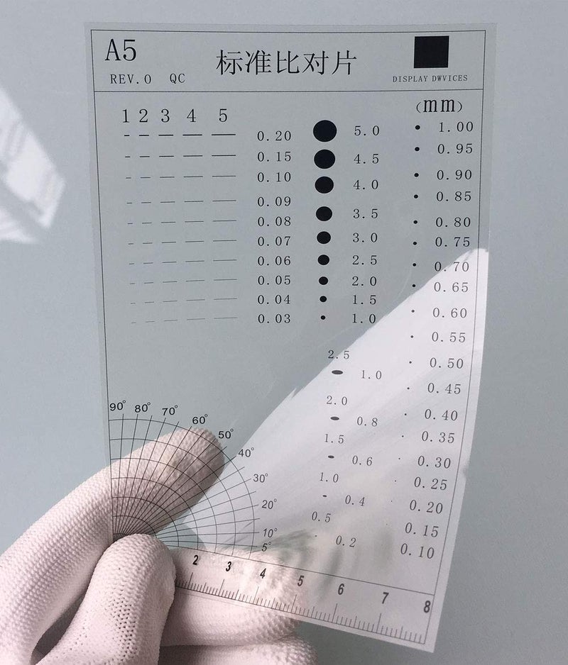 Sanyue Flaw Detection Gauge SEC Size Estimation Chart (Transparency) for Defects and Measuring (Transparent, 5) - Image 1